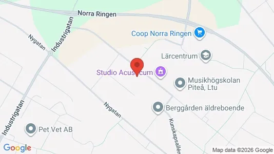 Lägenheter att hyra i Piteå - kort over placeringen