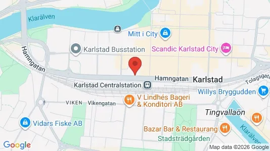 Lägenheter att hyra i Karlstad - kort over placeringen
