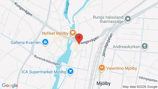 Lägenheter att hyra i Mjölby - kort over placeringen