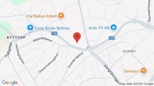 Lägenheter att hyra i Borås - kort over placeringen