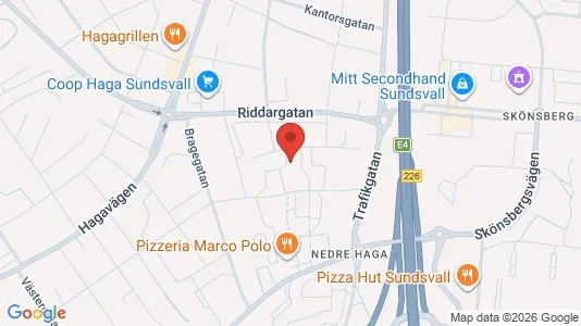 Lägenheter att hyra i Sundsvall - kort over placeringen