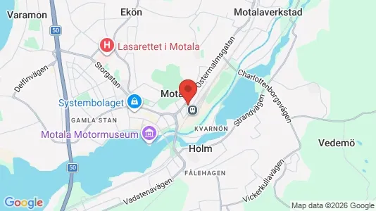 Hus att hyra i Motala - kort over placeringen
