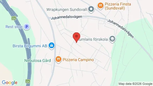 Lägenheter att hyra i Sundsvall - kort over placeringen