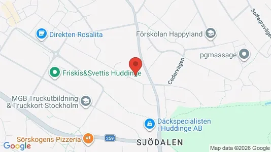 Lägenheter att hyra i Huddinge - kort over placeringen