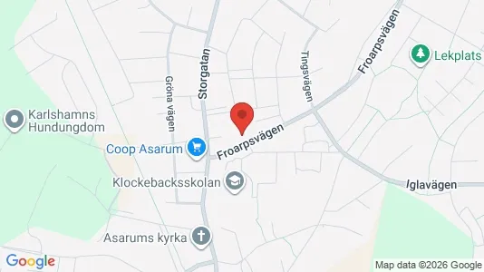 Lägenheter att hyra i Karlshamn - kort over placeringen