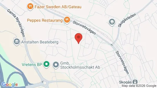 Rum att hyra i Huddinge - kort over placeringen