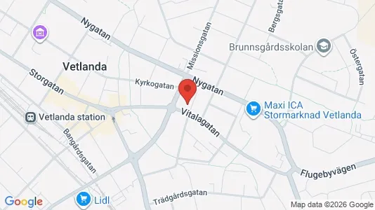 Lägenheter att hyra i Vetlanda - kort over placeringen