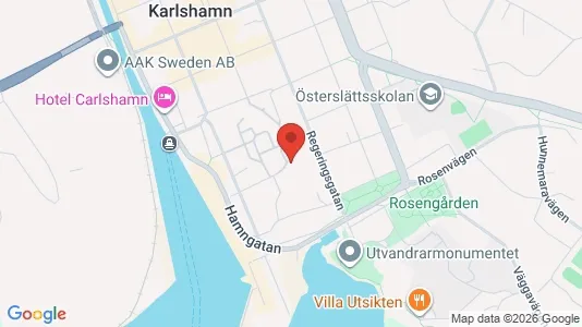 Lägenheter att hyra i Karlshamn - kort over placeringen