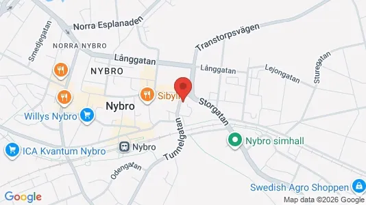 Lägenheter att hyra i Nybro - kort over placeringen