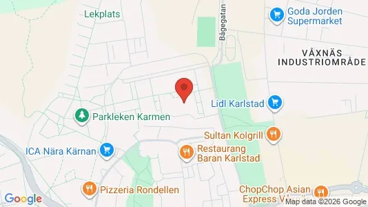 Lägenheter att hyra i Karlstad - kort over placeringen