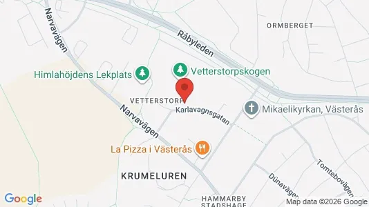 Lägenheter att hyra i Västerås - kort over placeringen
