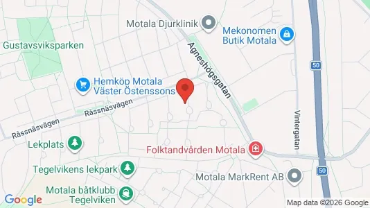 Lägenheter att hyra i Motala - kort over placeringen