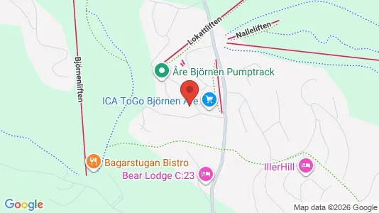 Lägenheter att hyra i Åre - kort over placeringen