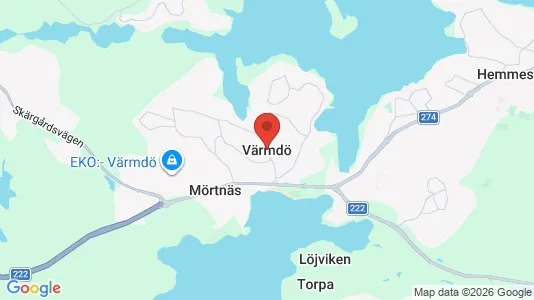 Hus att hyra i Värmdö - kort over placeringen