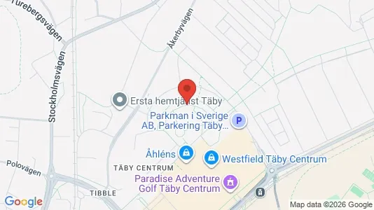 Lägenheter att hyra i Täby - kort over placeringen