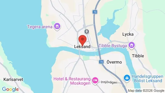 Rum att hyra i Leksand - kort over placeringen