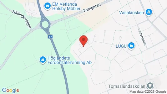 Lägenheter att hyra i Vetlanda - kort over placeringen