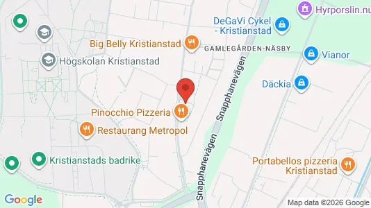 Lägenheter att hyra i Kristianstad - kort over placeringen