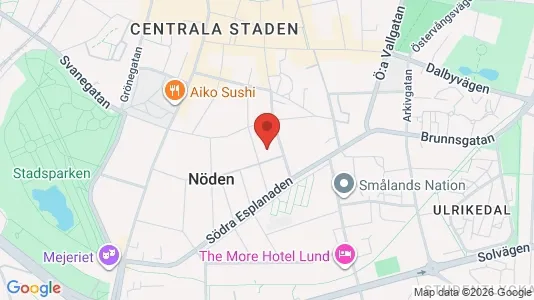 Lägenheter att hyra i Lund - kort over placeringen