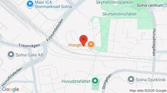 Lägenheter att hyra i Solna - kort over placeringen