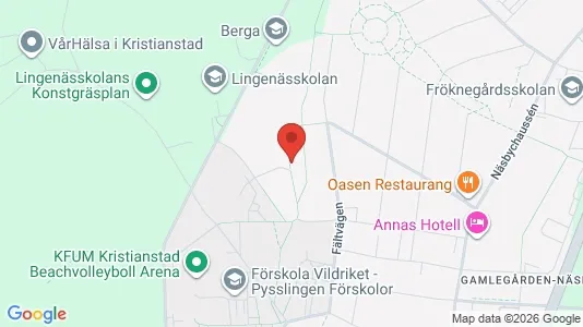 Lägenheter att hyra i Kristianstad - kort over placeringen
