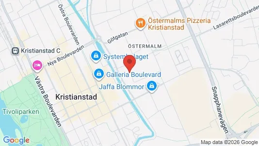 Lägenheter att hyra i Kristianstad - kort over placeringen