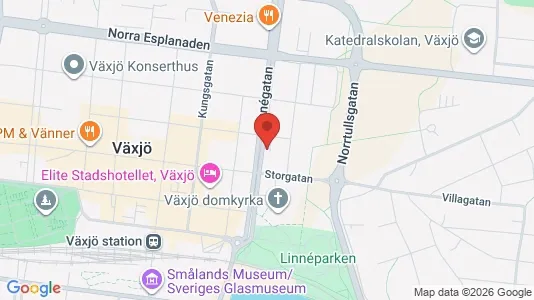 Lägenheter att hyra i Växjö - kort over placeringen
