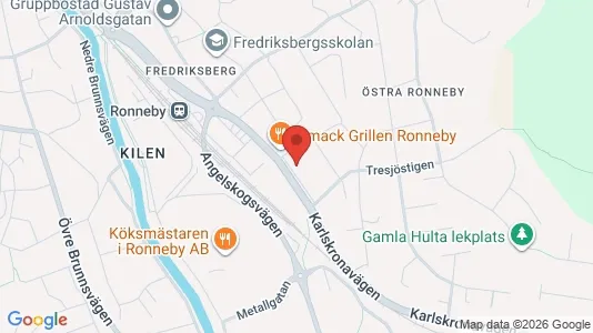 Lägenheter att hyra i Ronneby - kort over placeringen