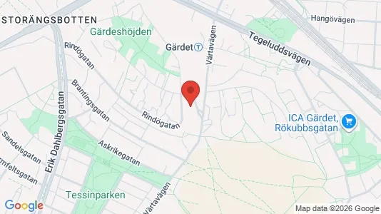 Lägenheter att hyra i Gärdet/Djurgården - kort over placeringen