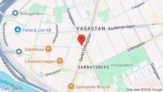 Lägenheter att hyra i Vasastan - kort over placeringen