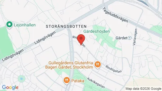 Lägenheter att hyra i Gärdet/Djurgården - kort over placeringen
