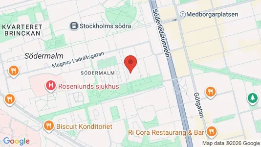 Lägenheter att hyra i Södermalm - kort over placeringen