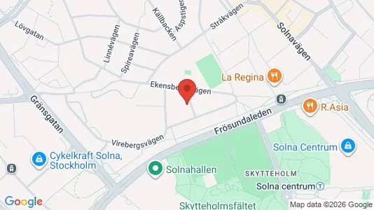 Lägenheter att hyra i Solna - kort over placeringen