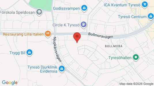 Lägenheter att hyra i Tyresö - kort over placeringen