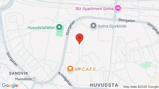 Lägenheter att hyra i Solna - kort over placeringen