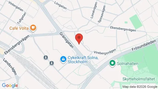 Lägenheter att hyra i Solna - kort over placeringen