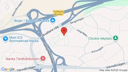 Lägenheter att hyra i Nacka - kort over placeringen