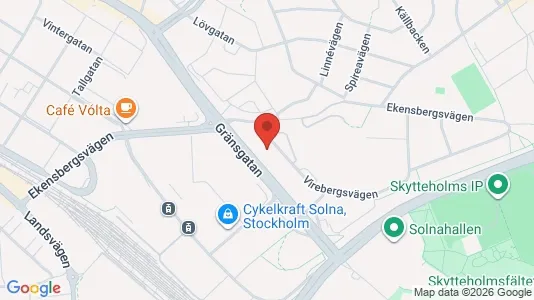 Lägenheter att hyra i Solna - kort over placeringen
