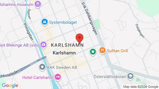 Lägenheter att hyra i Karlshamn - kort over placeringen