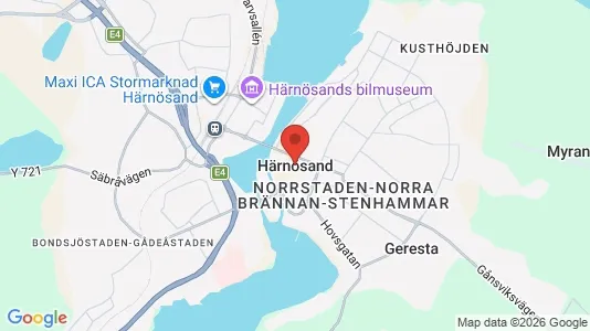 Hus att hyra i Härnösand - kort over placeringen