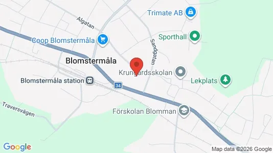 Lägenheter att hyra i Mönsterås - kort over placeringen