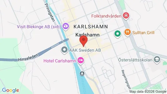 Lägenheter att hyra i Karlshamn - kort over placeringen