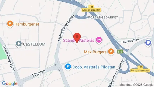Lägenheter att hyra i Västerås - kort over placeringen