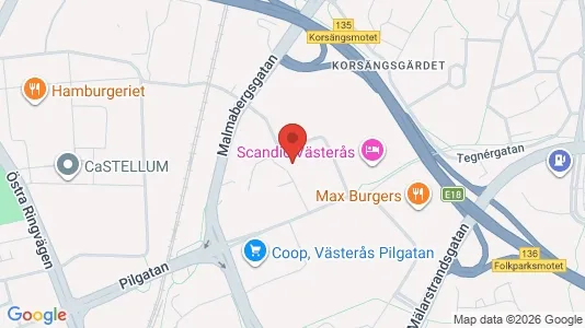 Lägenheter att hyra i Västerås - kort over placeringen