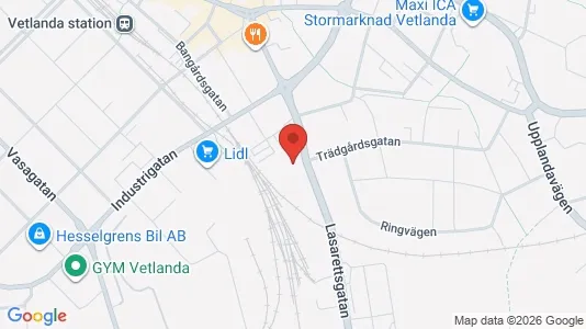 Lägenheter att hyra i Vetlanda - kort over placeringen
