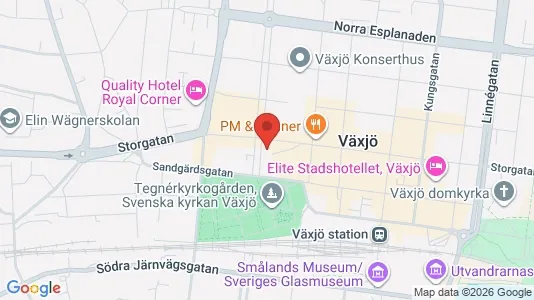 Lägenheter att hyra i Växjö - kort over placeringen