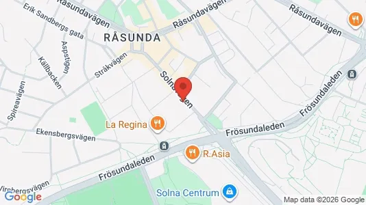 Lägenheter att hyra i Solna - kort over placeringen