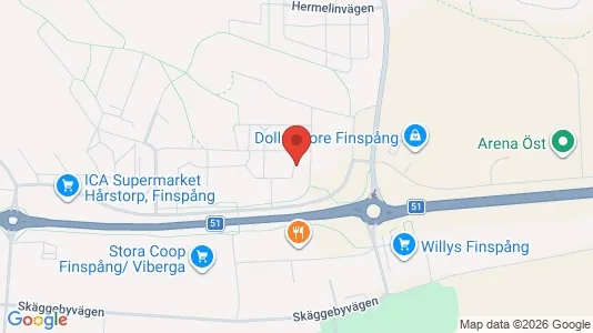 Lägenheter att hyra i Finspång - kort over placeringen