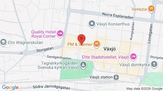 Lägenheter att hyra i Växjö - kort over placeringen