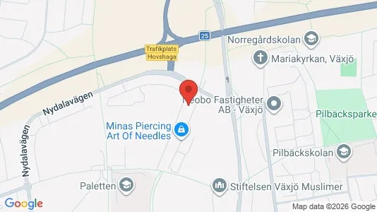 Lägenheter att hyra i Växjö - kort over placeringen
